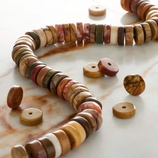 12 Pack: Picasso Jasper Heishi Beads by Bead Landing™
